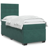 Slatted bed base with mattress Dark green 90x200 cm