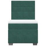 Slatted bed base with mattress Dark green 100x200 cm