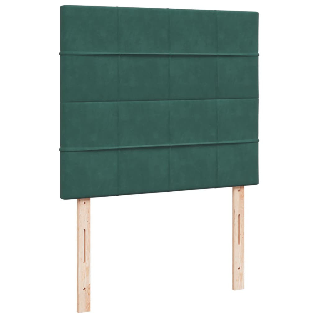 Dark Green 120x200cm Velvet Bed Slatted Base and Mattress