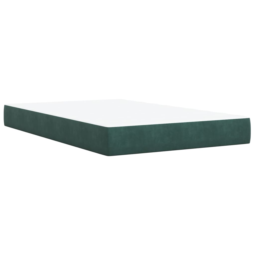 Dark Green 120x200cm Velvet Bed Slatted Base and Mattress