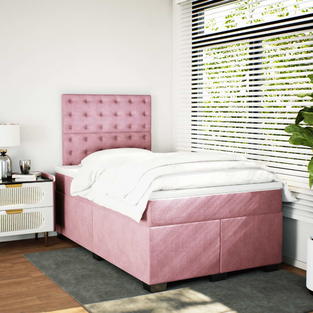 Slatted bed base with mattress Rose 120x200 cm Velvet