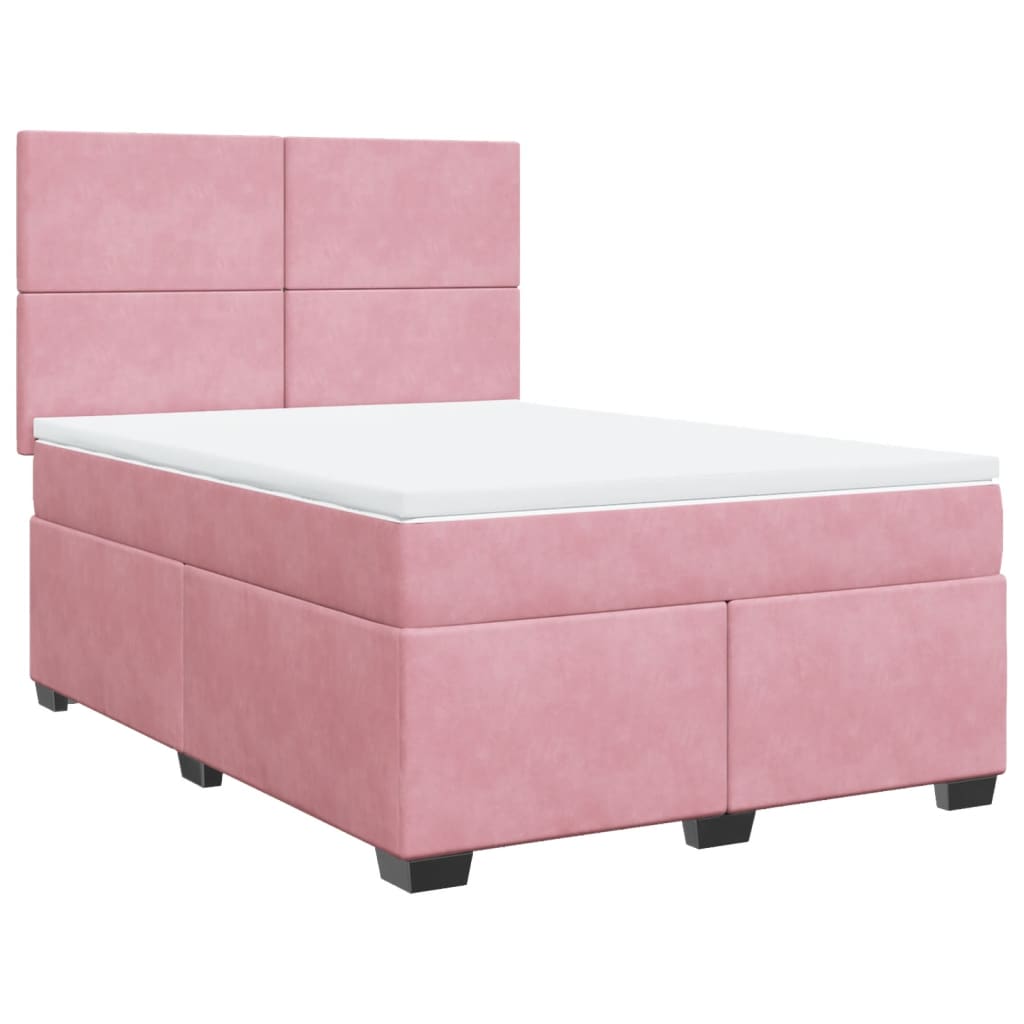 Sommier à lattes de lit avec matelas Rose 140x190 cm Velours