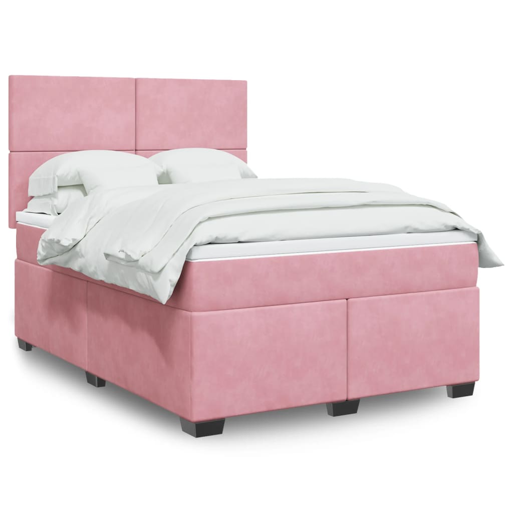 Sommier à lattes de lit avec matelas Rose 140x190 cm Velours