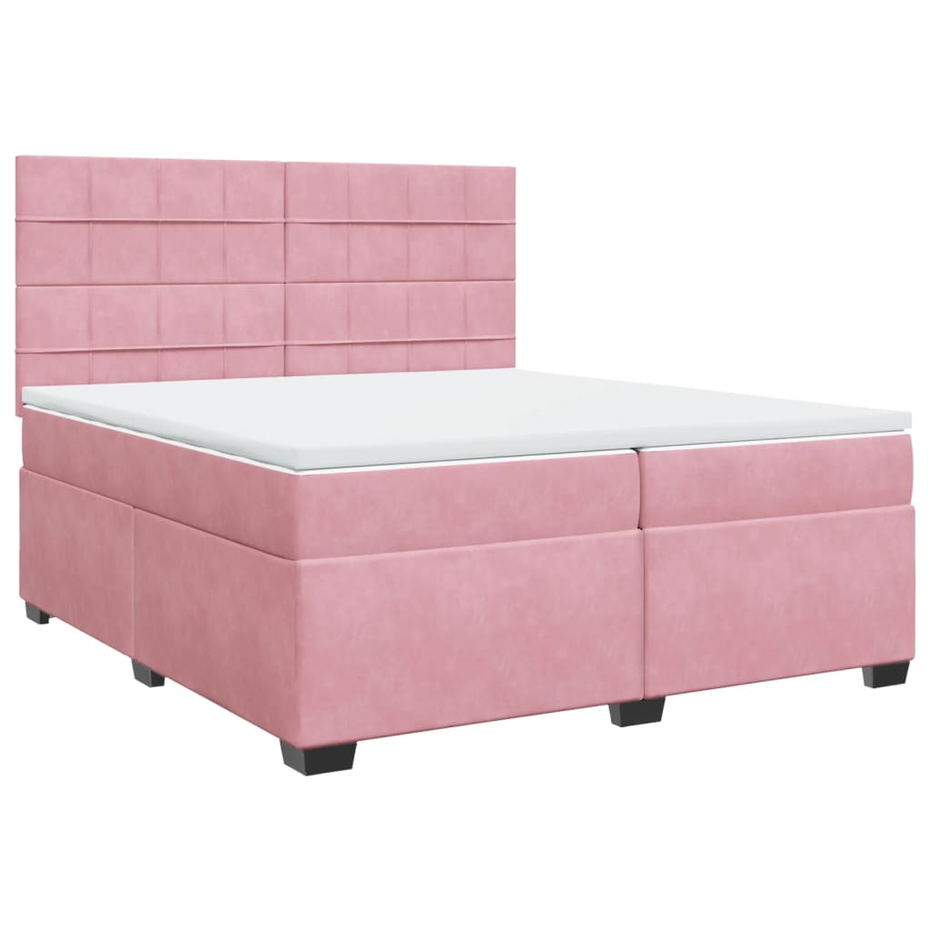 Sommier à lattes de lit avec matelas Rose 200x200 cm Velours