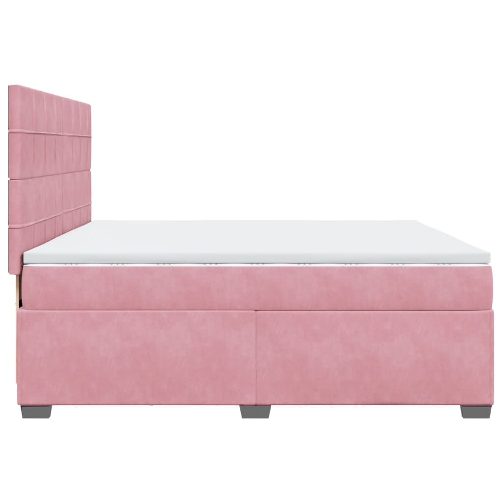 Sommier à lattes de lit avec matelas Rose 200x200 cm Velours