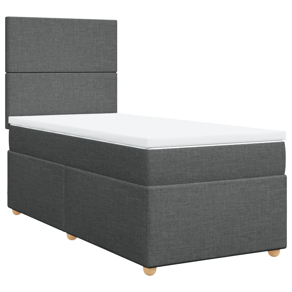 Sommier à lattes de lit avec matelas Gris foncé 80x200 cm Tissu