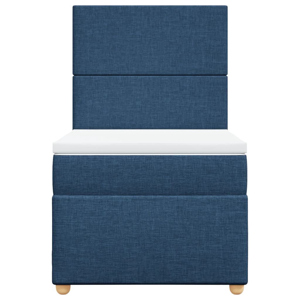 Slatted bed base with mattress Blue 80x200 cm Fabric