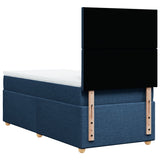 Slatted bed base with mattress Blue 80x200 cm Fabric