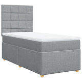 Sommier à lattes de lit avec matelas gris clair 80x200 cm tissu