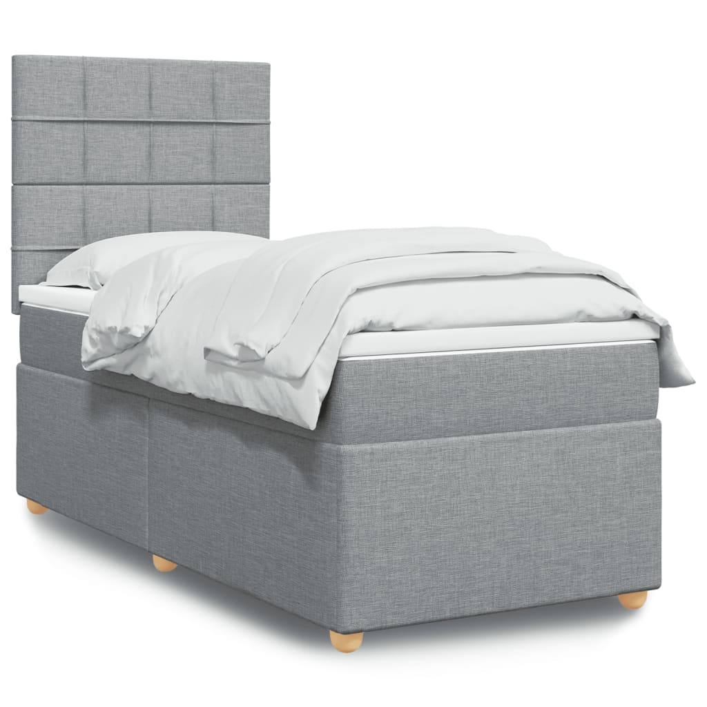 Sommier à lattes de lit avec matelas gris clair 80x200 cm tissu