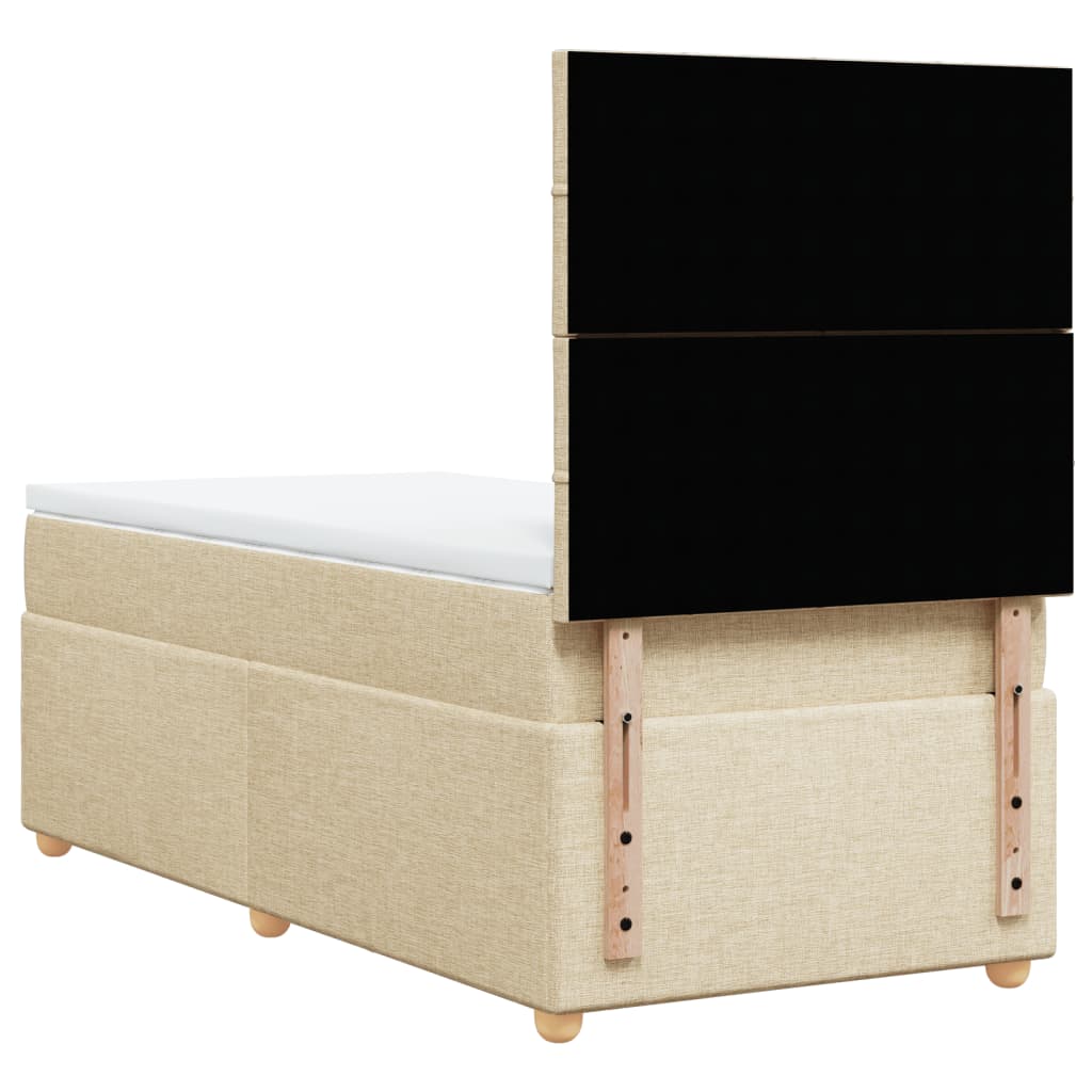 Sommier à lattes de lit avec matelas Crème 80x200 cm Tissu