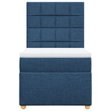 Slatted bed base with mattress Blue 80x200 cm Fabric