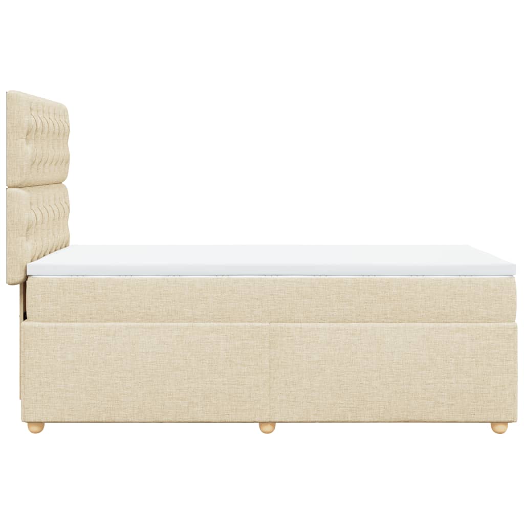 Sommier à lattes de lit avec matelas Crème 80x200 cm Tissu