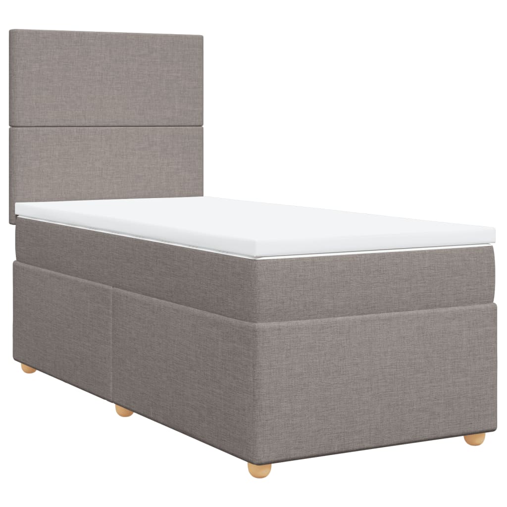 Sommier à lattes de lit avec matelas Taupe 90x190 cm Tissu