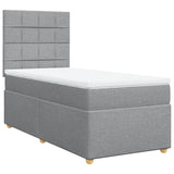 Bed slatted base and mattress Light grey 90x190 cm Fabric