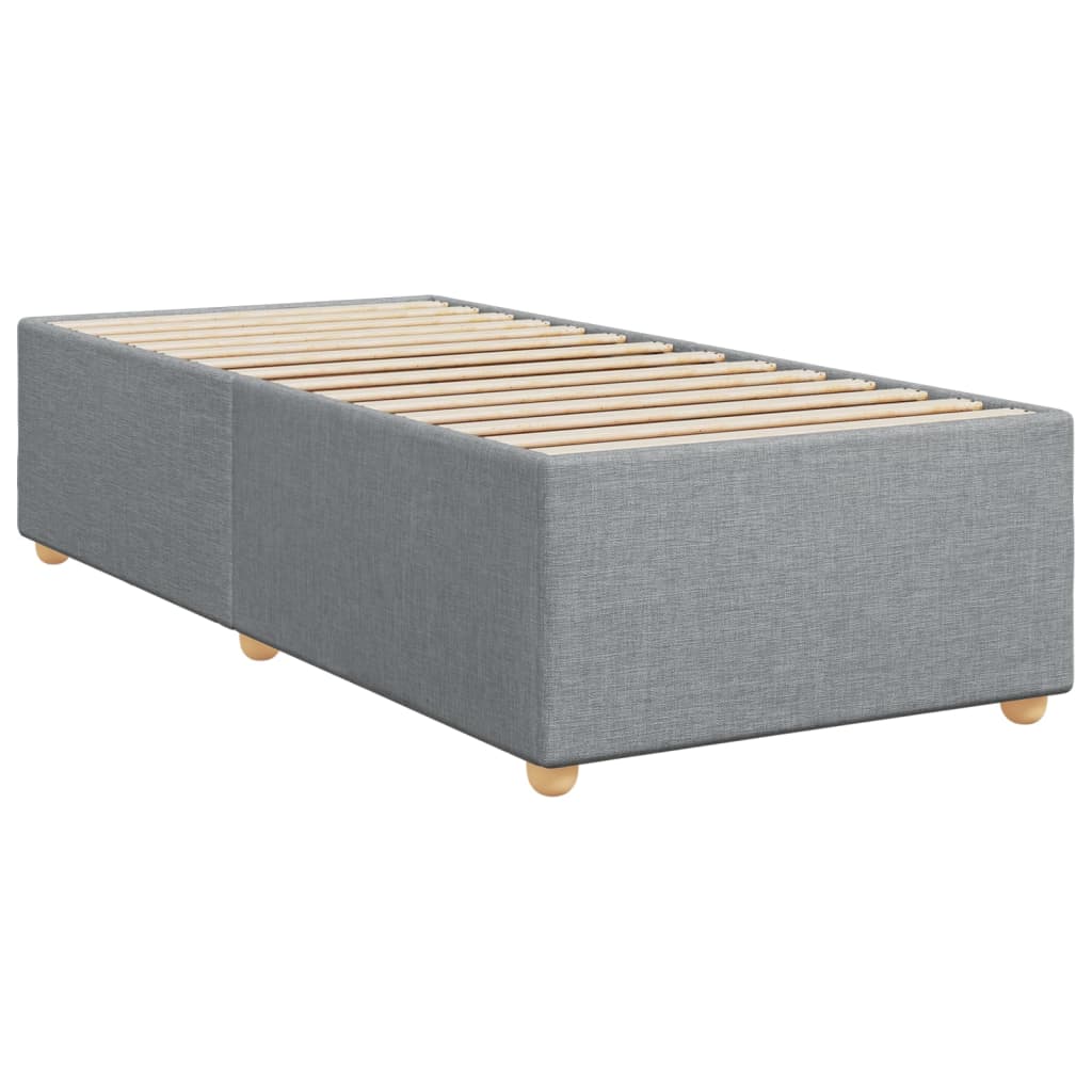 Bed slatted base and mattress Light grey 90x190 cm Fabric