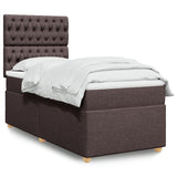 Slatted bed base with mattress Dark brown 90x190 cm