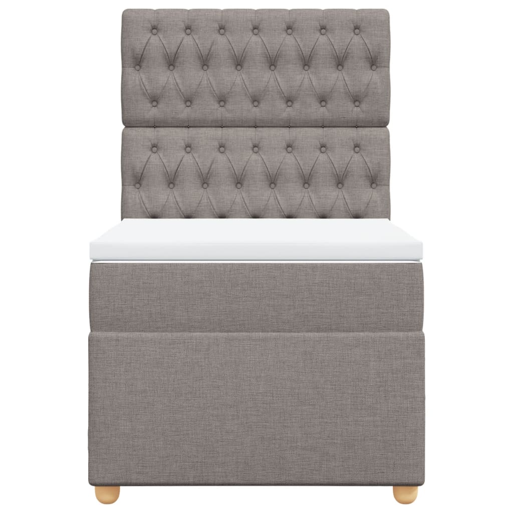 Sommier à lattes de lit avec matelas Taupe 90x190 cm Tissu