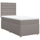 Sommier à lattes de lit avec matelas Taupe 90x190 cm Tissu