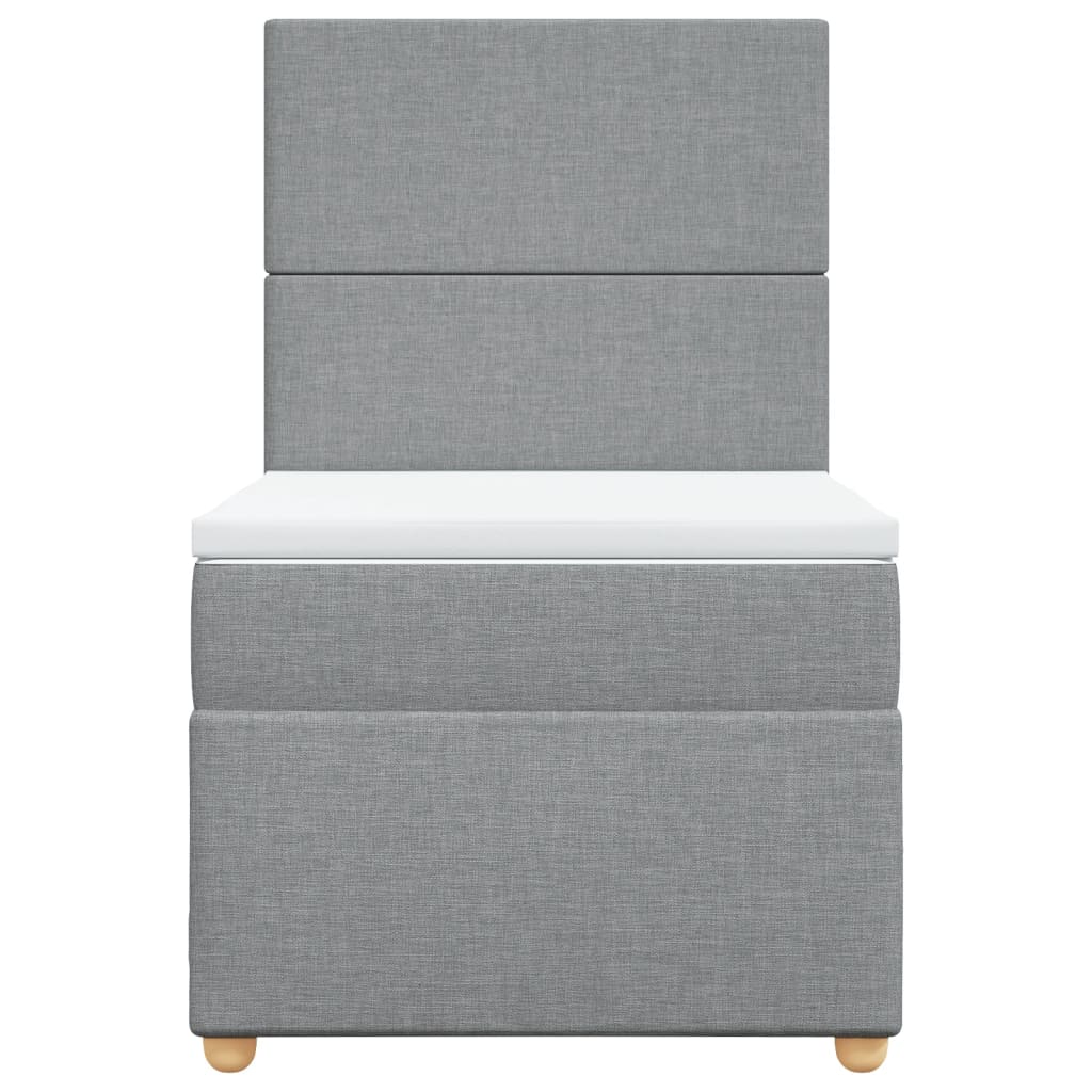 Sommier à lattes de lit avec matelas Gris clair 90x200 cm Tissu