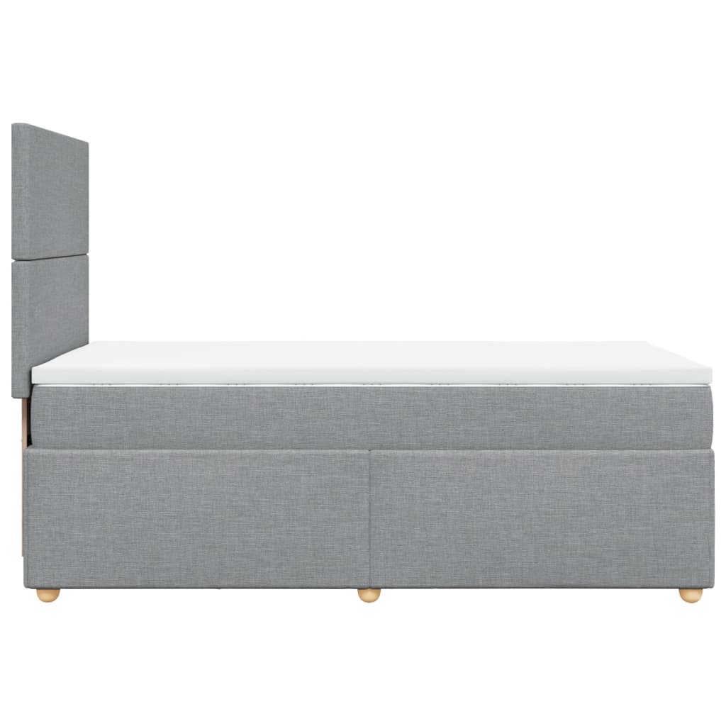 Sommier à lattes de lit avec matelas Gris clair 90x200 cm Tissu