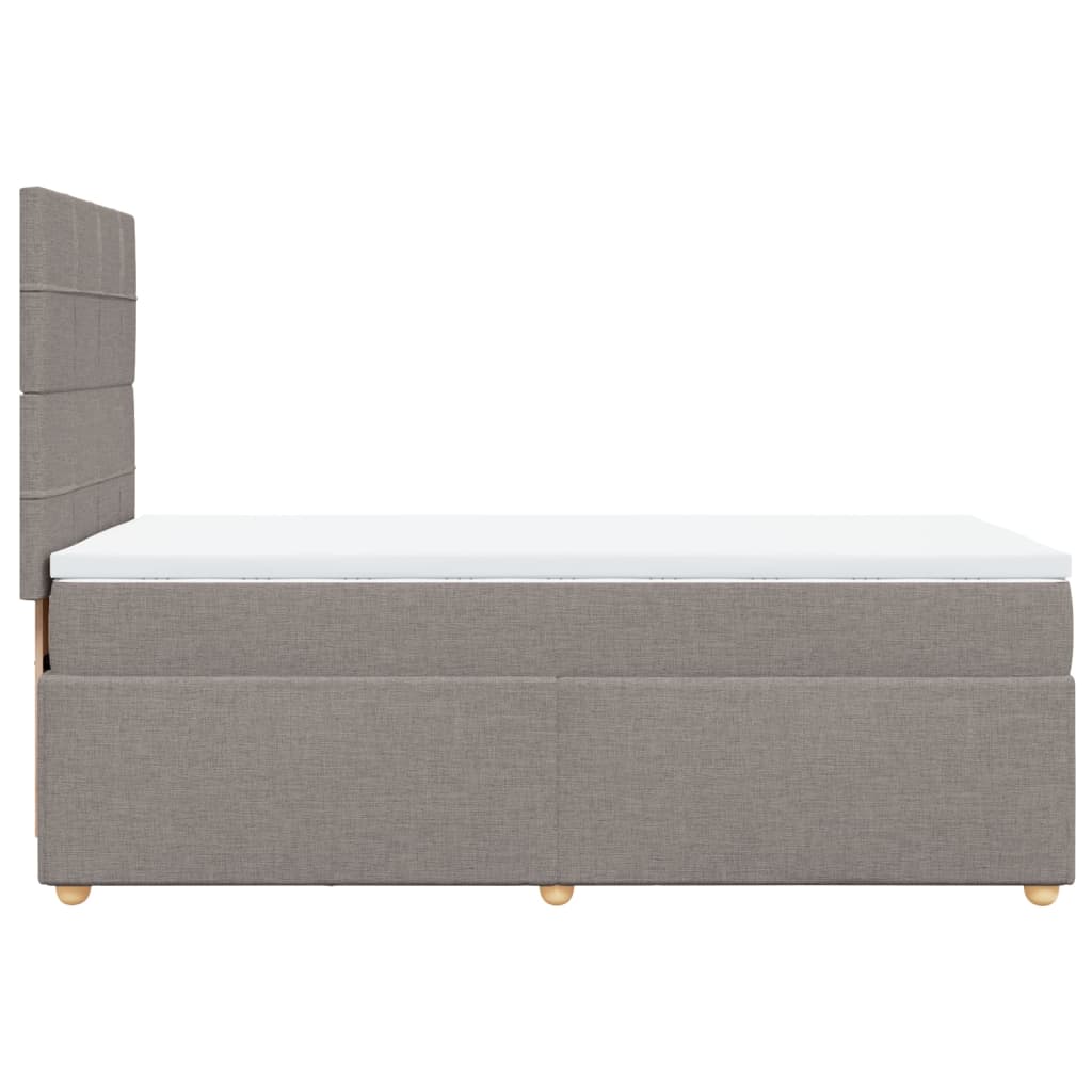 Slatted bed base with mattress Taupe 90x200 cm Fabric