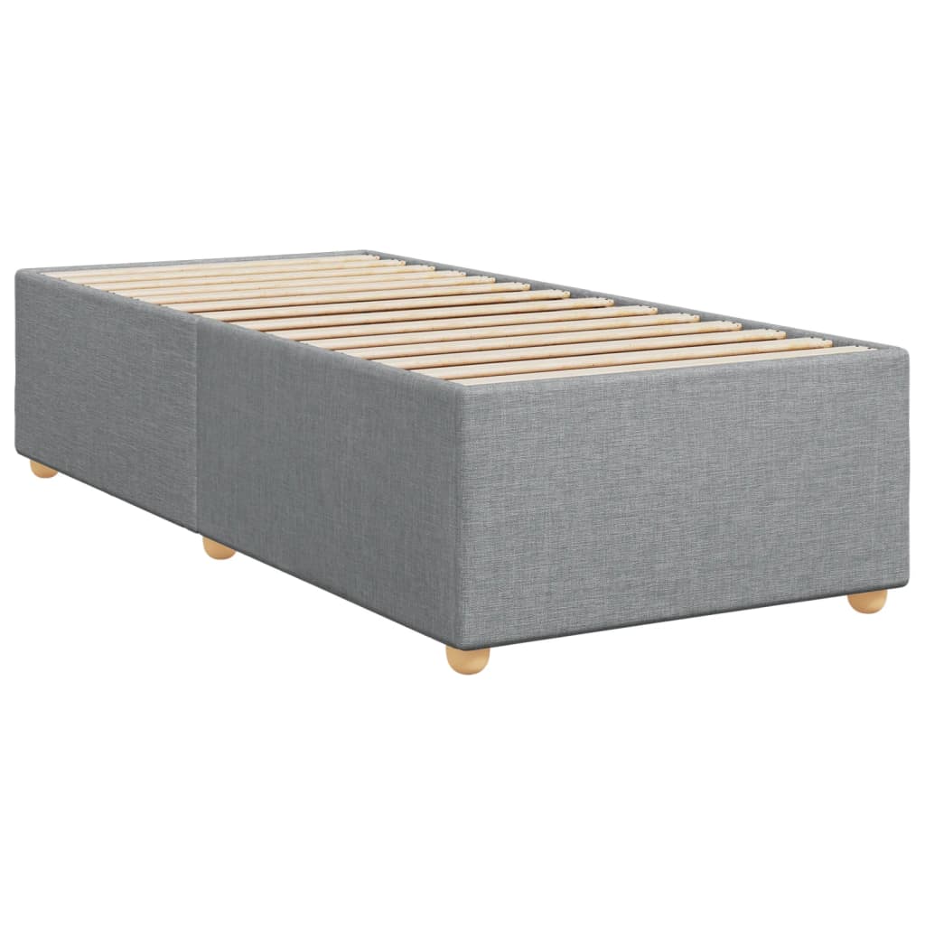 Sommier à lattes de lit avec matelas Gris clair 90x200 cm Tissu