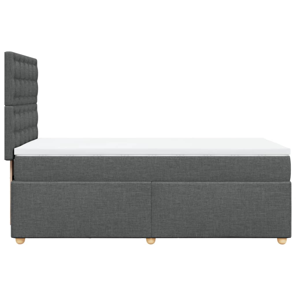 Sommier à lattes de lit avec matelas Gris foncé 90x200 cm Tissu