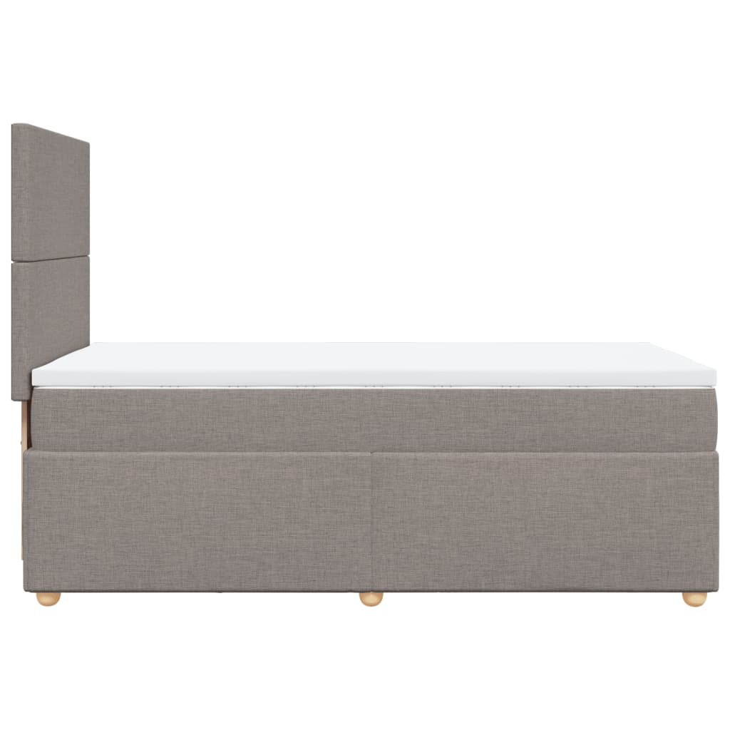 Sommier à lattes de lit avec matelas Taupe 100x200 cm Tissu