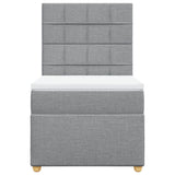 Slatted bed base with mattress Light grey 100x200cm Fabric