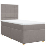 Sommier à lattes de lit avec matelas Taupe 100x200 cm Tissu