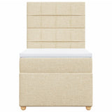 Bed slatted base with mattress Cream 100x200 cm Fabric