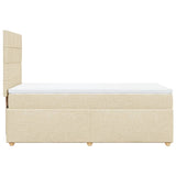 Bed slatted base with mattress Cream 100x200 cm Fabric