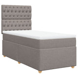 Slatted bed base with mattress Taupe 100x200 cm Fabric