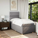 Slatted bed base with mattress Taupe 100x200 cm Fabric