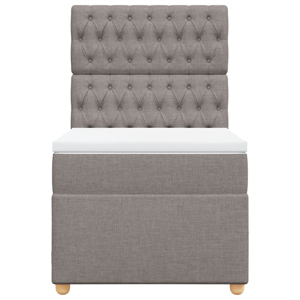 Sommier à lattes de lit avec matelas Taupe 100x200 cm Tissu