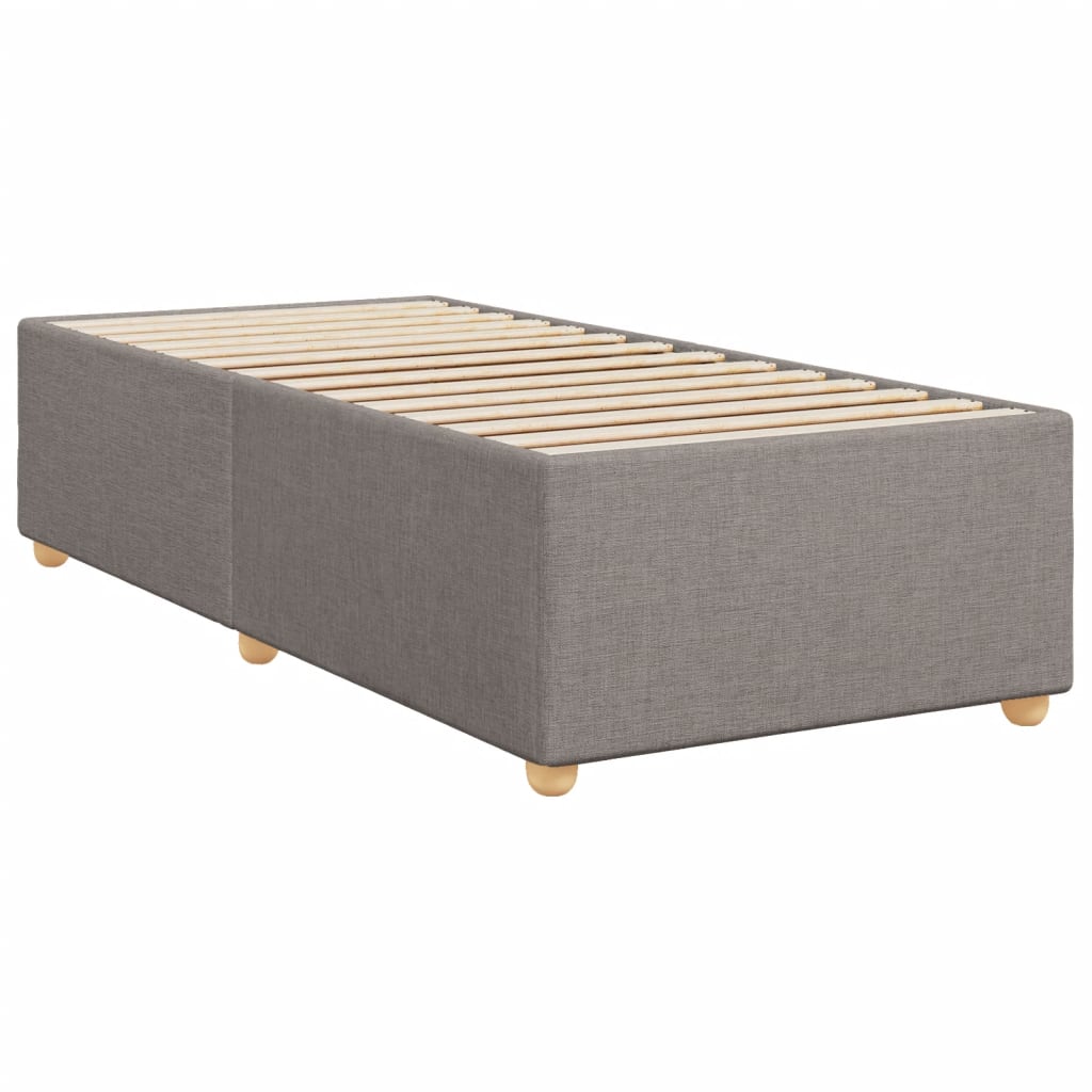 Slatted bed base with mattress Taupe 100x200 cm Fabric