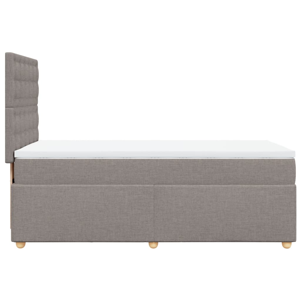 Sommier à lattes de lit avec matelas Taupe 100x200 cm Tissu