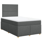 Slatted bed base with dark gray mattress 120x190cm fabric