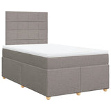 Slatted bed base with taupe mattress 120x190 cm fabric