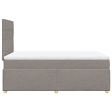 Slatted bed base with taupe mattress 120x190 cm fabric