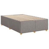 Slatted bed base with taupe mattress 120x190 cm fabric