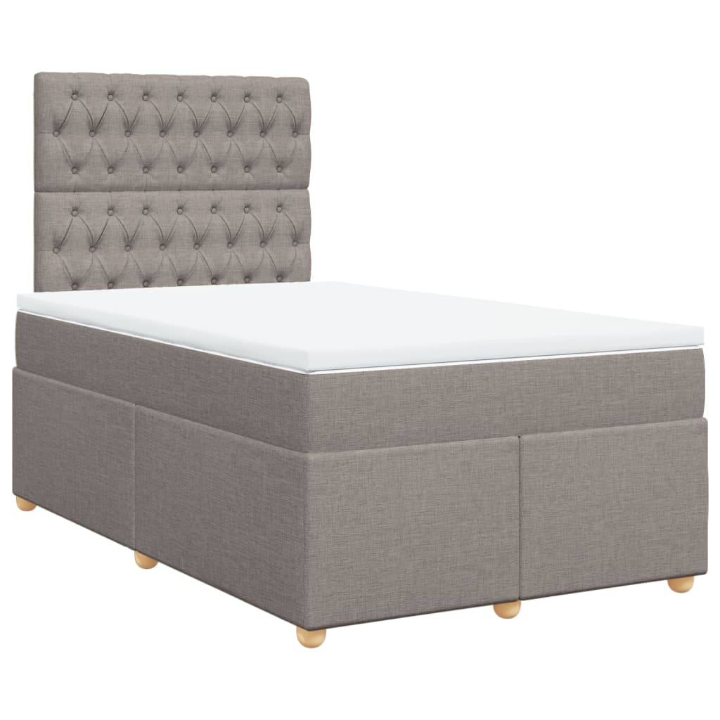 Sommier à lattes de lit avec matelas taupe 120x190 cm tissu