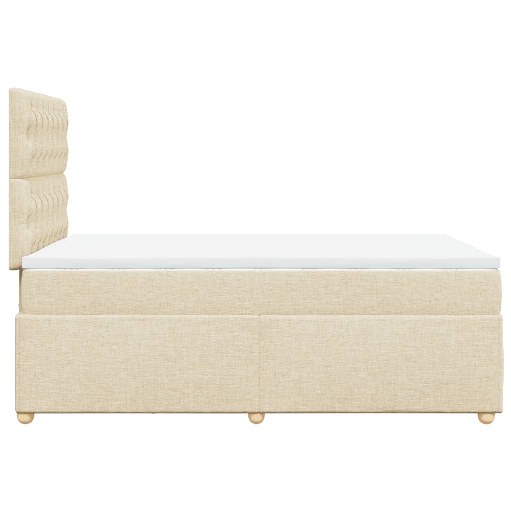 Slatted bed base with cream mattress 120x190 cm fabric