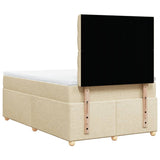 Slatted bed base with cream mattress 120x190 cm fabric