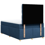 Slatted bed base with blue mattress 120x190 cm fabric