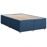 Slatted bed base with blue mattress 120x190 cm fabric