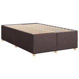 Dark brown slatted bed base and mattress 120x190cm fabric