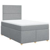 Slatted bed base with mattress Light grey 120x200cm Fabric