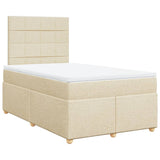 Bed slatted base with mattress Cream 120x200 cm Fabric